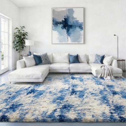 Ophanie Area Rugs for Living Room Bedroom, Washable Non-Slip Fluffy Soft Grey Shag Carpet, Indoor Floor Gray 4x6 Fuzzy Shaggy Living Room Plush Rug for Kids Home Dorm Decor Aesthetic|B0852WLH7M