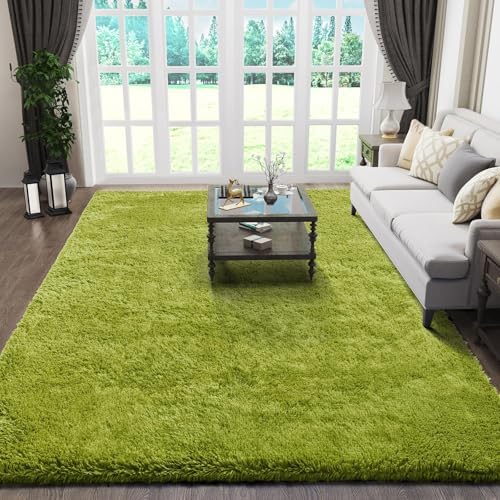 Ophanie Area Rugs for Living Room Bedroom, Washable Non-Slip Fluffy Soft Grey Shag Carpet, Indoor Floor Gray 4x6 Fuzzy Shaggy Living Room Plush Rug for Kids Home Dorm Decor Aesthetic|B0852WLH7M