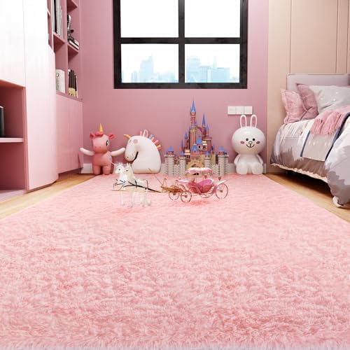 Ophanie Area Rugs for Living Room Bedroom, Washable Non-Slip Fluffy Soft Grey Shag Carpet, Indoor Floor Gray 4x6 Fuzzy Shaggy Living Room Plush Rug for Kids Home Dorm Decor Aesthetic|B0852WLH7M