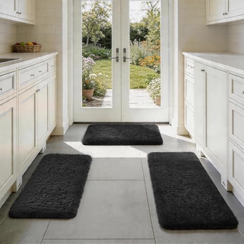 Ophanie Area Rugs for Living Room Bedroom, Washable Non-Slip Fluffy Soft Grey Shag Carpet, Indoor Floor Gray 4x6 Fuzzy Shaggy Living Room Plush Rug for Kids Home Dorm Decor Aesthetic|B0852WLH7M