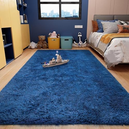 Ophanie Area Rugs for Living Room Bedroom, Washable Non-Slip Fluffy Soft Grey Shag Carpet, Indoor Floor Gray 4x6 Fuzzy Shaggy Living Room Plush Rug for Kids Home Dorm Decor Aesthetic|B0852WLH7M