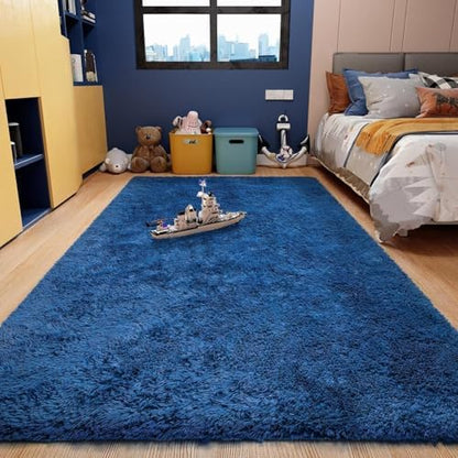 Ophanie Area Rugs for Living Room Bedroom, Washable Non-Slip Fluffy Soft Grey Shag Carpet, Indoor Floor Gray 4x6 Fuzzy Shaggy Living Room Plush Rug for Kids Home Dorm Decor Aesthetic|B0852WLH7M