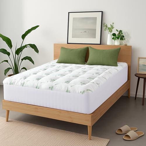 Niagara Sleep Solution Ultra Soft & Cooling Mattress Topper - Full Size | Rayon Derived from Bamboo, Pillow Top Mattress Pad, 20" Deep Pocket, Back Pain Relief, Perfect for Hot Sleepers, Green|B07JQSWJJS