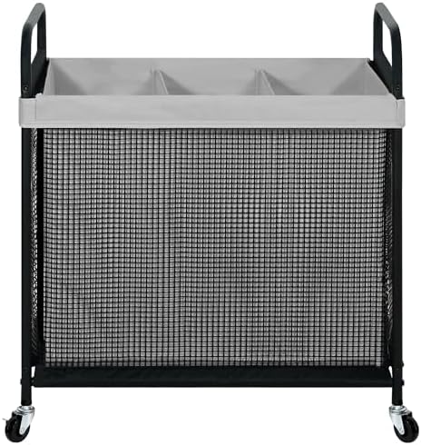 STO STO Laundry Hamper 2 Section, 100L Rolling Laundry Sorter Cart with Removable and Washable Liner Bag, Clothes Hamper with Wheels and Metal Handle for Laundry Room and Bedroom|B0CQ4MRB64