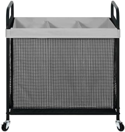 STO STO Laundry Hamper 2 Section, 100L Rolling Laundry Sorter Cart with Removable and Washable Liner Bag, Clothes Hamper with Wheels and Metal Handle for Laundry Room and Bedroom|B0CQ4MRB64