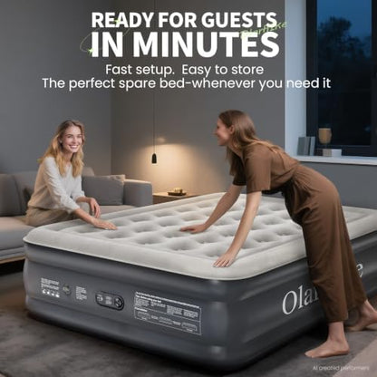OlarHike Air Mattress Queen with Built in Pump, 18" H Blow up Bed, 700lb | Inflatable Mattress, Soft Airbed for Home and Guest, Colchones Inflables, Thicker PVC,10 Year Manufacturer Support|B0G5NY46MS