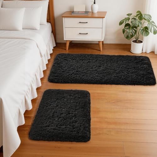 Ophanie Area Rugs for Living Room Bedroom, Washable Non-Slip Fluffy Soft Grey Shag Carpet, Indoor Floor Gray 4x6 Fuzzy Shaggy Living Room Plush Rug for Kids Home Dorm Decor Aesthetic|B0852WLH7M