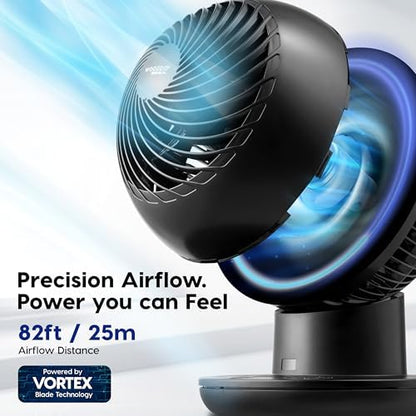 IRIS USA WOOZOO Air Circulator Fan with Remote, 8 Speeds, DC Motor, Black | 82ft Max Air Distance, 65° Tilt, Multi-Directional Oscillation, Ultra Quiet Desk Fan for Bedroom, Office, Dorm|B0DLJ2MDVX