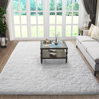 Ophanie Area Rugs for Living Room Bedroom, Washable Non-Slip Fluffy Soft Grey Shag Carpet, Indoor Floor Gray 4x6 Fuzzy Shaggy Living Room Plush Rug for Kids Home Dorm Decor Aesthetic|B0852WLH7M