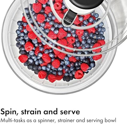OXO Good Grips Salad Spinner | Lettuce Spinner | Fruit Washer | Fruit Washing Bowl with Strainer | Vegetable Cleaner | Salad Cleaner | Lettuce Washer | 6.22 Quart Capacity|B00004OCKR