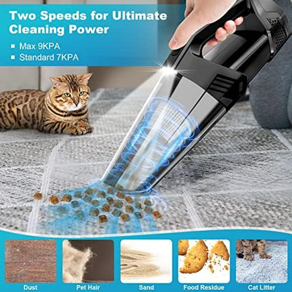 Blestan Handheld Vacuum Cordless Portable Car Vacuum with LED Light, High Power Suction, 3 in 1, Lightweight Rechargeable Hand Vacuum, Hand Held Vacuum Cleaner for Car Home Office, Pet Hair, Black|B0F8QG3MH9