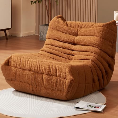 Hobestluk Large Bean Bag Chairs Sofa for Adults Giant BeanBag Couch Lounger | Ergonomic Design,Memory Foam,Washable Cover,Oversized Comfy Chaise Lounger Boneless Couch Living Room | Stripe Grey Large|B0DFB81517