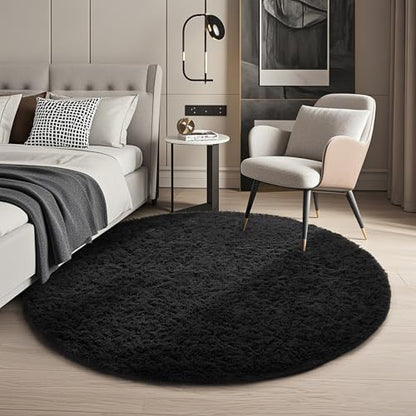 Ophanie Area Rugs for Living Room Bedroom, Washable Non-Slip Fluffy Soft Grey Shag Carpet, Indoor Floor Gray 4x6 Fuzzy Shaggy Living Room Plush Rug for Kids Home Dorm Decor Aesthetic|B0852WLH7M