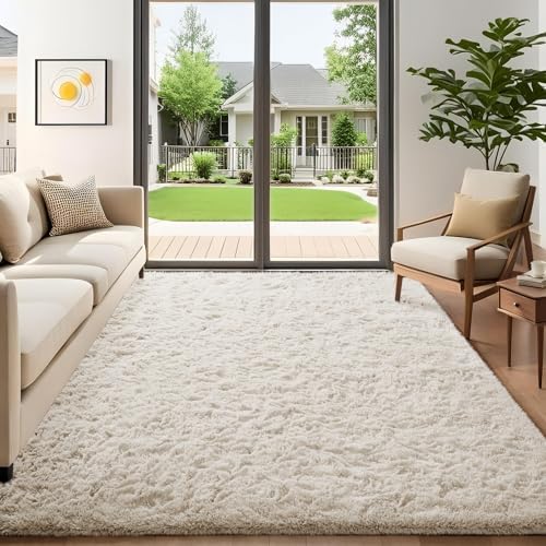 Ophanie Area Rugs for Living Room Bedroom, Washable Non-Slip Fluffy Soft Grey Shag Carpet, Indoor Floor Gray 4x6 Fuzzy Shaggy Living Room Plush Rug for Kids Home Dorm Decor Aesthetic|B0852WLH7M