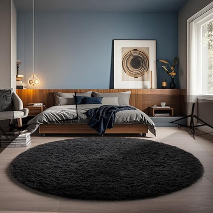 Ophanie Area Rugs for Living Room Bedroom, Washable Non-Slip Fluffy Soft Grey Shag Carpet, Indoor Floor Gray 4x6 Fuzzy Shaggy Living Room Plush Rug for Kids Home Dorm Decor Aesthetic|B0852WLH7M