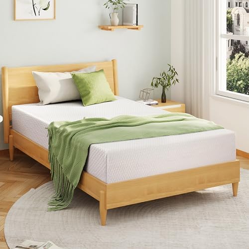 EGOHOME Full Size Memory Foam Mattress 8 Inch, Green Tea, Medium Firm | Bed Mattress in A Box, Cooling Green Tea Gel, Pressure Relief, CertiPUR-US Certified, Fiberglass Free, 75''L x 54''W, White|B0DKT9ZGW3