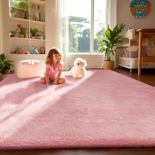 Ophanie Area Rugs for Living Room Bedroom, Washable Non-Slip Fluffy Soft Grey Shag Carpet, Indoor Floor Gray 4x6 Fuzzy Shaggy Living Room Plush Rug for Kids Home Dorm Decor Aesthetic|B0852WLH7M