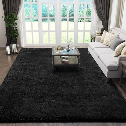 Ophanie Area Rugs for Living Room Bedroom, Washable Non-Slip Fluffy Soft Grey Shag Carpet, Indoor Floor Gray 4x6 Fuzzy Shaggy Living Room Plush Rug for Kids Home Dorm Decor Aesthetic|B0852WLH7M