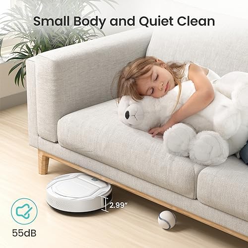 Lefant Robot Vacuum Cleaner, Strong Suction, 120 Mins Runtime, Slim, Low Noise, Automatic Self-Charging, Wi-Fi/App/Alexa Control, Ideal for Pet Hair Hard Floor and Daily Cleaning, M210|B08R9LK9K3