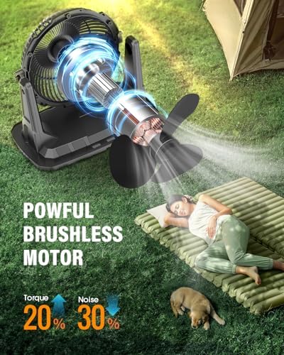 Ausic 10″ 9L Portable Misting Fan, [Max 55Hrs] Golf Cart Mister Fan for Outside Patios, 20000mAh Outdoor Rechargeable Battery Operated Water Cooling Fan, Summer Camping Essentials - 3 Spray Misters|B0CSYNJNV1