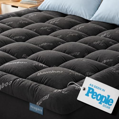 Niagara Sleep Solution Ultra Soft & Cooling Mattress Topper - Full Size | Rayon Derived from Bamboo, Pillow Top Mattress Pad, 20" Deep Pocket, Back Pain Relief, Perfect for Hot Sleepers, Green|B07JQSWJJS