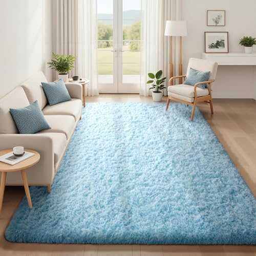 Ophanie Area Rugs for Living Room Bedroom, Washable Non-Slip Fluffy Soft Grey Shag Carpet, Indoor Floor Gray 4x6 Fuzzy Shaggy Living Room Plush Rug for Kids Home Dorm Decor Aesthetic|B0852WLH7M