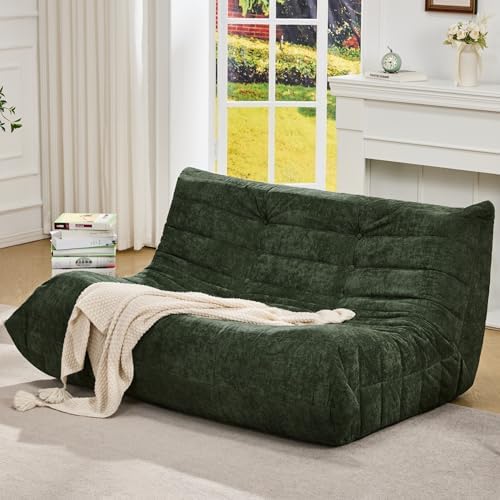 Hobestluk Large Bean Bag Chairs Sofa for Adults Giant BeanBag Couch Lounger | Ergonomic Design,Memory Foam,Washable Cover,Oversized Comfy Chaise Lounger Boneless Couch Living Room | Stripe Grey Large|B0DFB81517