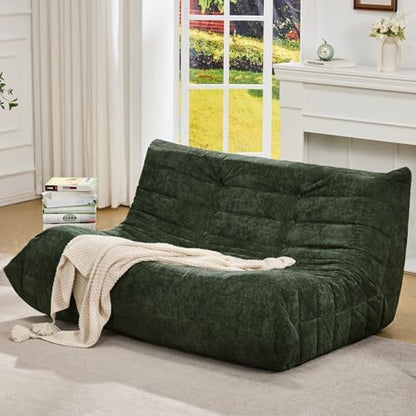Hobestluk Large Bean Bag Chairs Sofa for Adults Giant BeanBag Couch Lounger | Ergonomic Design,Memory Foam,Washable Cover,Oversized Comfy Chaise Lounger Boneless Couch Living Room | Stripe Grey Large|B0DFB81517