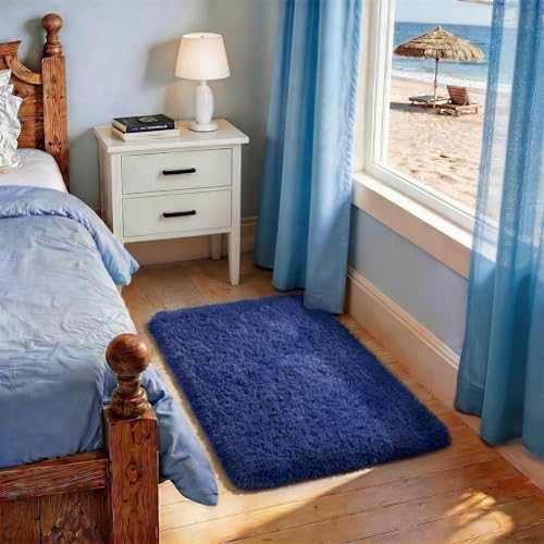 Ophanie Area Rugs for Living Room Bedroom, Washable Non-Slip Fluffy Soft Grey Shag Carpet, Indoor Floor Gray 4x6 Fuzzy Shaggy Living Room Plush Rug for Kids Home Dorm Decor Aesthetic|B0852WLH7M