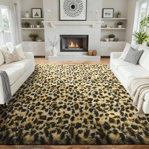Ophanie Area Rugs for Living Room Bedroom, Washable Non-Slip Fluffy Soft Grey Shag Carpet, Indoor Floor Gray 4x6 Fuzzy Shaggy Living Room Plush Rug for Kids Home Dorm Decor Aesthetic|B0852WLH7M