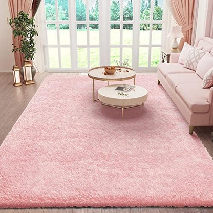 Ophanie Area Rugs for Living Room Bedroom, Washable Non-Slip Fluffy Soft Grey Shag Carpet, Indoor Floor Gray 4x6 Fuzzy Shaggy Living Room Plush Rug for Kids Home Dorm Decor Aesthetic|B0852WLH7M