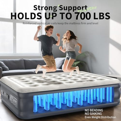 OlarHike Air Mattress Queen with Built in Pump, 18" H Blow up Bed, 700lb | Inflatable Mattress, Soft Airbed for Home and Guest, Colchones Inflables, Thicker PVC,10 Year Manufacturer Support|B0G5NY46MS