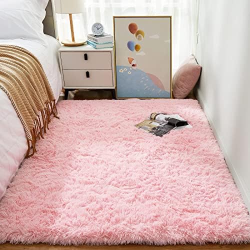 Ophanie Area Rugs for Living Room Bedroom, Washable Non-Slip Fluffy Soft Grey Shag Carpet, Indoor Floor Gray 4x6 Fuzzy Shaggy Living Room Plush Rug for Kids Home Dorm Decor Aesthetic|B0852WLH7M