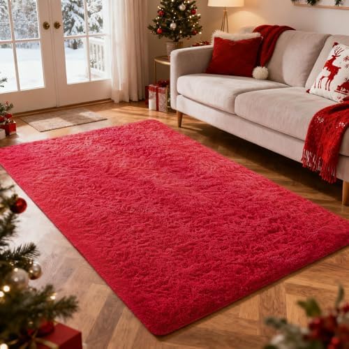 Ophanie Area Rugs for Living Room Bedroom, Washable Non-Slip Fluffy Soft Grey Shag Carpet, Indoor Floor Gray 4x6 Fuzzy Shaggy Living Room Plush Rug for Kids Home Dorm Decor Aesthetic|B0852WLH7M