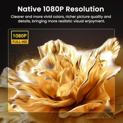 HAPPRUN Native 1080P Outdoor Smart Projector-Standard | Native 1080P • Mini & Portable • Easy Setup • Built-in Speaker • Indoor & Outdoor • Phone, Laptop & PS5 Compatible|B0B28G5Y4R