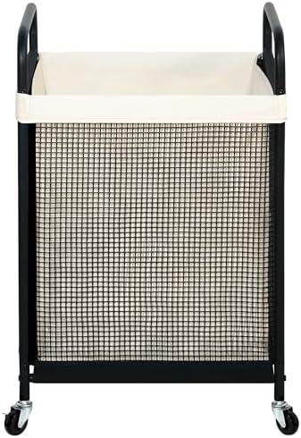 STO STO Laundry Hamper 2 Section, 100L Rolling Laundry Sorter Cart with Removable and Washable Liner Bag, Clothes Hamper with Wheels and Metal Handle for Laundry Room and Bedroom|B0CQ4MRB64