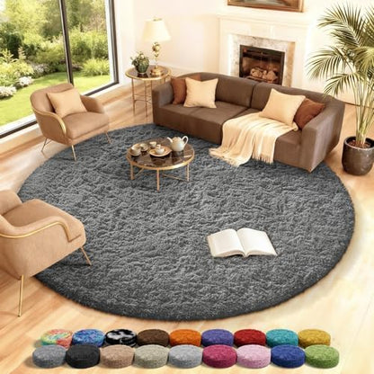 Ophanie Area Rugs for Living Room Bedroom, Washable Non-Slip Fluffy Soft Grey Shag Carpet, Indoor Floor Gray 4x6 Fuzzy Shaggy Living Room Plush Rug for Kids Home Dorm Decor Aesthetic|B0852WLH7M