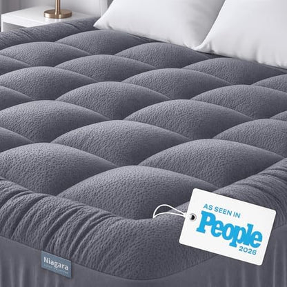 Niagara Sleep Solution Ultra Soft & Cooling Mattress Topper - Full Size | Rayon Derived from Bamboo, Pillow Top Mattress Pad, 20" Deep Pocket, Back Pain Relief, Perfect for Hot Sleepers, Green|B07JQSWJJS