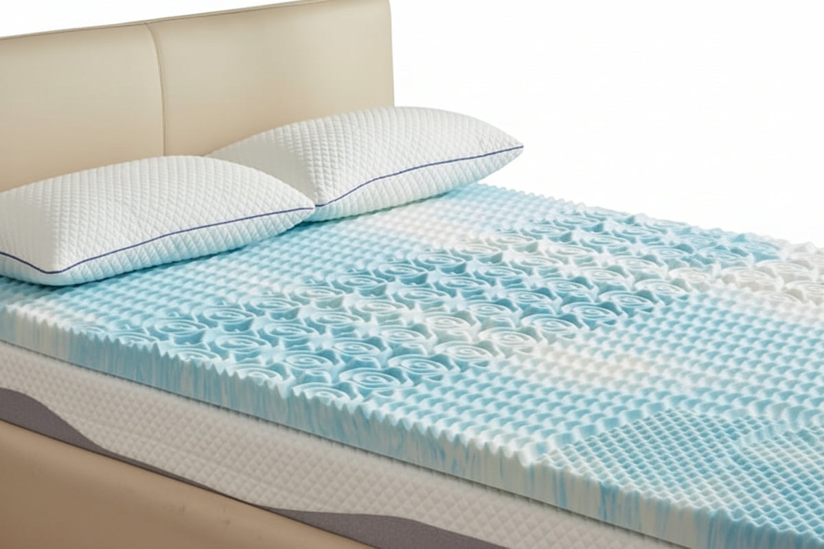 SINWEEK 2 Inch Mattress Topper 5-Zone Memory Foam Mattress Topper Pressure Relief Soft Mattress Pad, CertiPUR-US Certified, Twin Size Blue|B09C7VJGD4