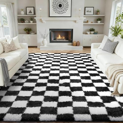 Ophanie Area Rugs for Living Room Bedroom, Washable Non-Slip Fluffy Soft Grey Shag Carpet, Indoor Floor Gray 4x6 Fuzzy Shaggy Living Room Plush Rug for Kids Home Dorm Decor Aesthetic|B0852WLH7M