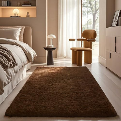 Ophanie Area Rugs for Living Room Bedroom, Washable Non-Slip Fluffy Soft Grey Shag Carpet, Indoor Floor Gray 4x6 Fuzzy Shaggy Living Room Plush Rug for Kids Home Dorm Decor Aesthetic|B0852WLH7M