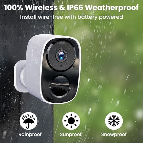 2026 Upgraded 2K Security Cameras Wireless Outdoor, Free Cloud Storage, 1-6 Months Battery Life, Waterproof, 2-Way Talk, AI Motion Detection Spotlight Siren Alarm Cameras for Home Security|B0DXDVNM8P