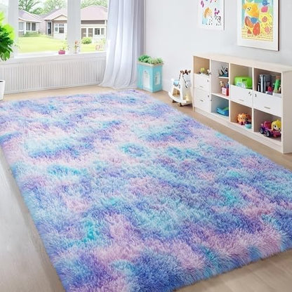 Ophanie Area Rugs for Living Room Bedroom, Washable Non-Slip Fluffy Soft Grey Shag Carpet, Indoor Floor Gray 4x6 Fuzzy Shaggy Living Room Plush Rug for Kids Home Dorm Decor Aesthetic|B0852WLH7M
