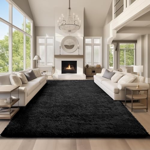 Ophanie Area Rugs for Living Room Bedroom, Washable Non-Slip Fluffy Soft Grey Shag Carpet, Indoor Floor Gray 4x6 Fuzzy Shaggy Living Room Plush Rug for Kids Home Dorm Decor Aesthetic|B0852WLH7M