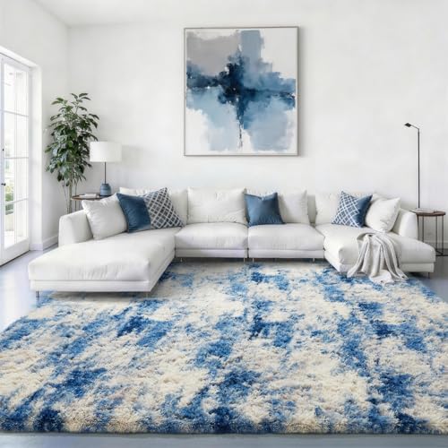 Ophanie Area Rugs for Living Room Bedroom, Washable Non-Slip Fluffy Soft Grey Shag Carpet, Indoor Floor Gray 4x6 Fuzzy Shaggy Living Room Plush Rug for Kids Home Dorm Decor Aesthetic|B0852WLH7M