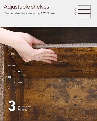 SUNMORY 6 Tier Tree Bookshelf, Tall Small Bookcase with Storage Cabinet | Modern Narrow Bookshelves Organizer, Floor Standing Book Case Shelf for Bedroom Living Room Home Office Corner, Rustic Brown|B0C88XTSMM