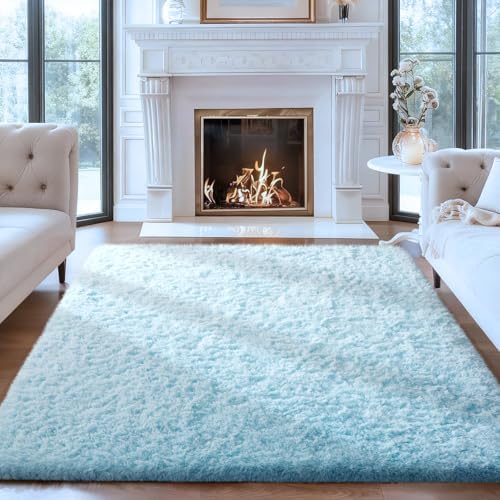Ophanie Area Rugs for Living Room Bedroom, Washable Non-Slip Fluffy Soft Grey Shag Carpet, Indoor Floor Gray 4x6 Fuzzy Shaggy Living Room Plush Rug for Kids Home Dorm Decor Aesthetic|B0852WLH7M