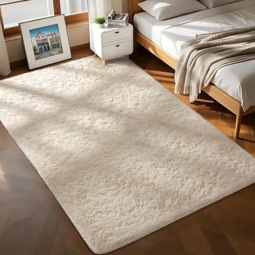 Ophanie Area Rugs for Living Room Bedroom, Washable Non-Slip Fluffy Soft Grey Shag Carpet, Indoor Floor Gray 4x6 Fuzzy Shaggy Living Room Plush Rug for Kids Home Dorm Decor Aesthetic|B0852WLH7M