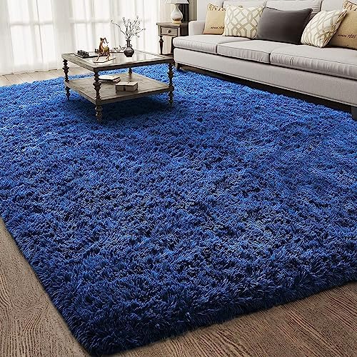 Ophanie Area Rugs for Living Room Bedroom, Washable Non-Slip Fluffy Soft Grey Shag Carpet, Indoor Floor Gray 4x6 Fuzzy Shaggy Living Room Plush Rug for Kids Home Dorm Decor Aesthetic|B0852WLH7M